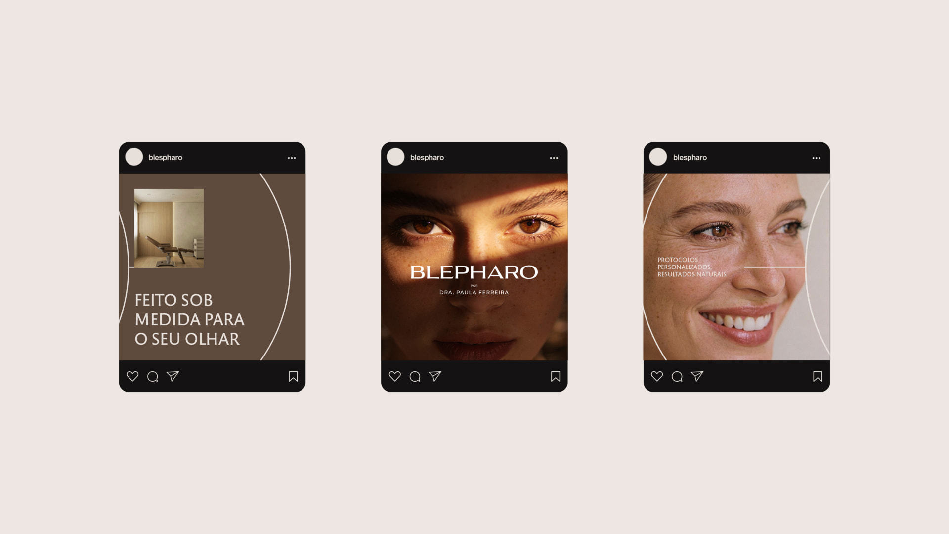 Publicações da Blepharo para redes sociais
