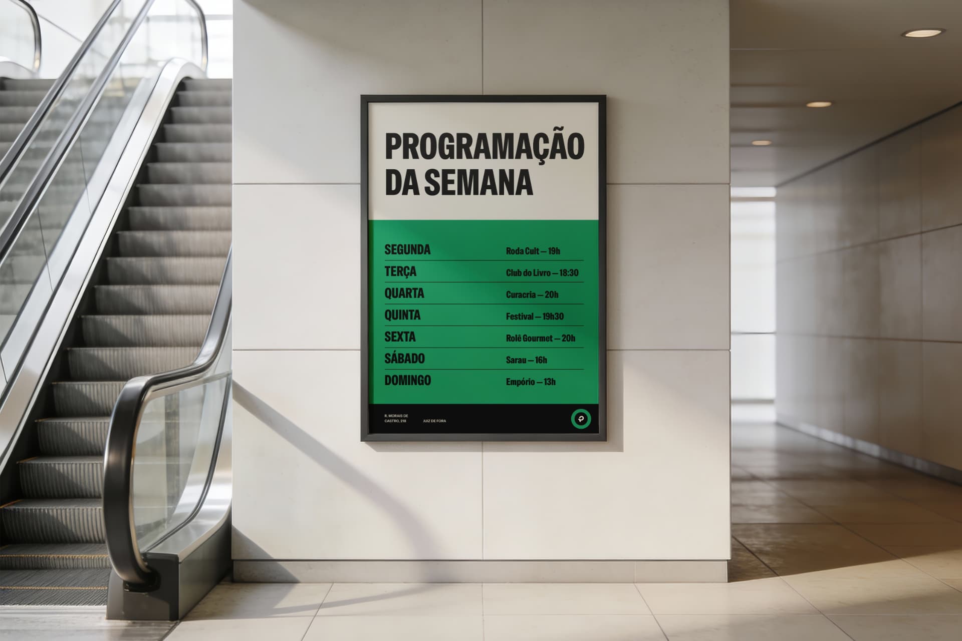 Cartaz de programação da semana da Planet