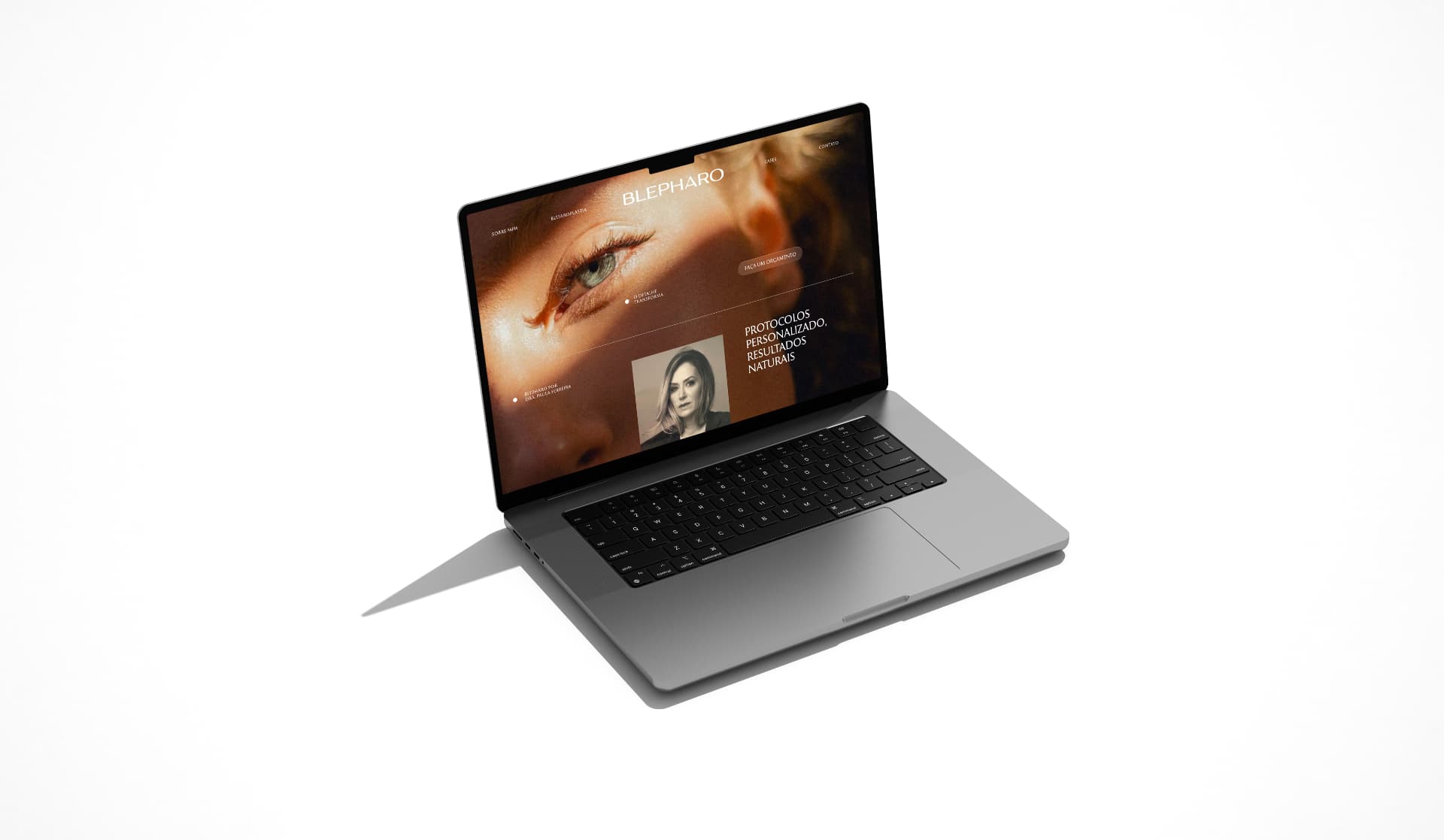 Site da Blepharo em um notebook