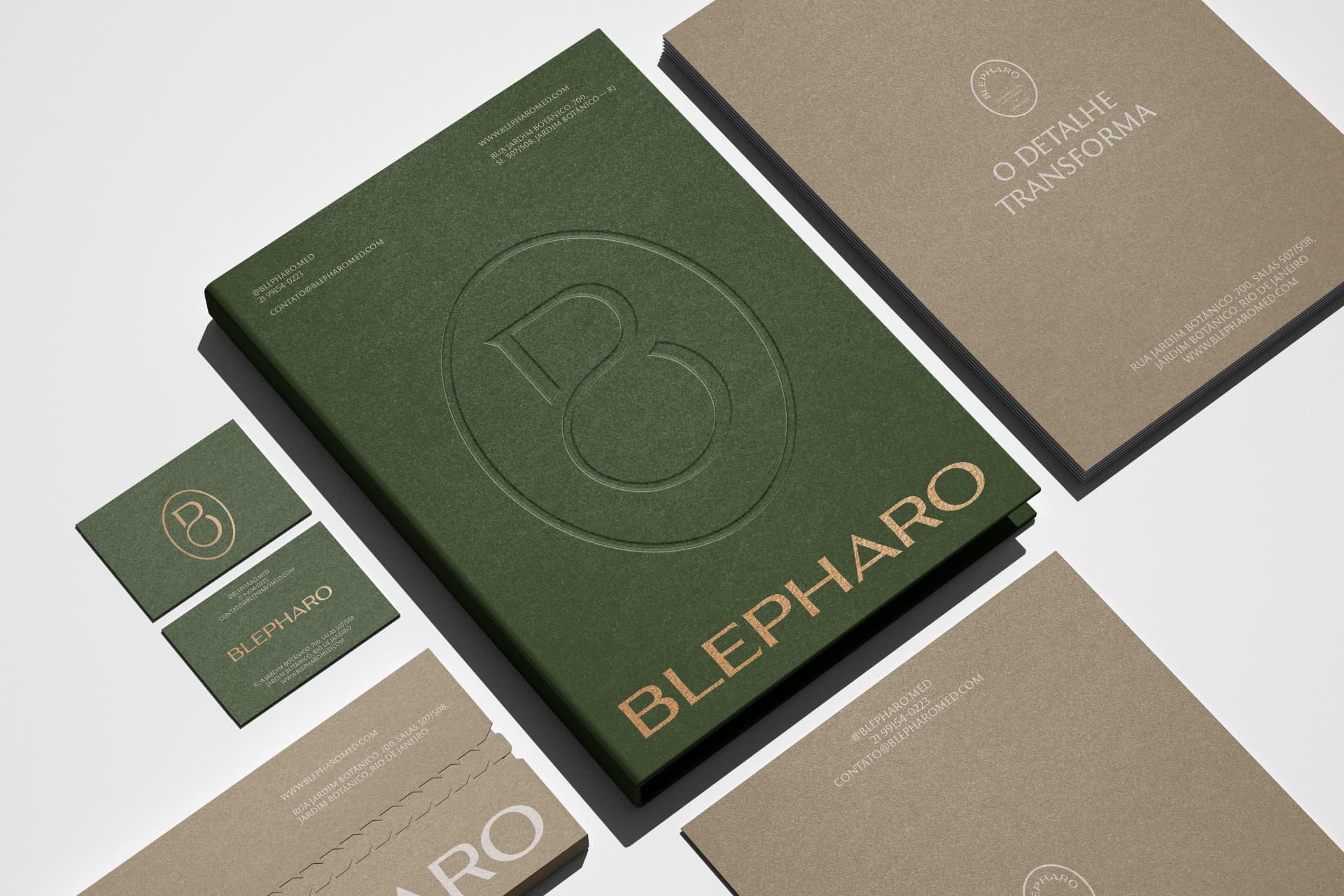 Papelaria da Blepharo em verde e bege